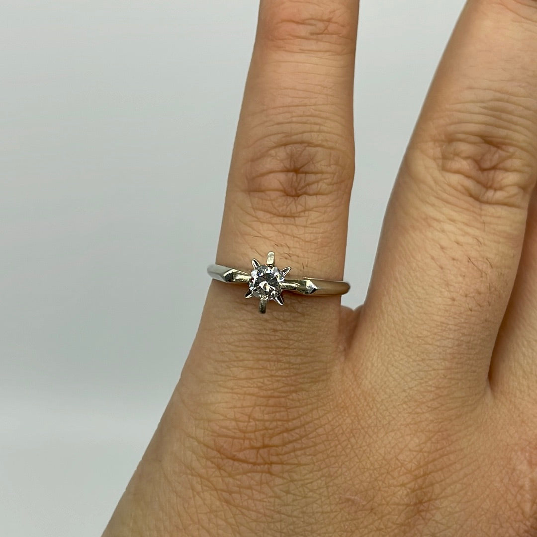 Vintage Solitaire Diamond Ring | 0.33ct, SZ 7.75 |