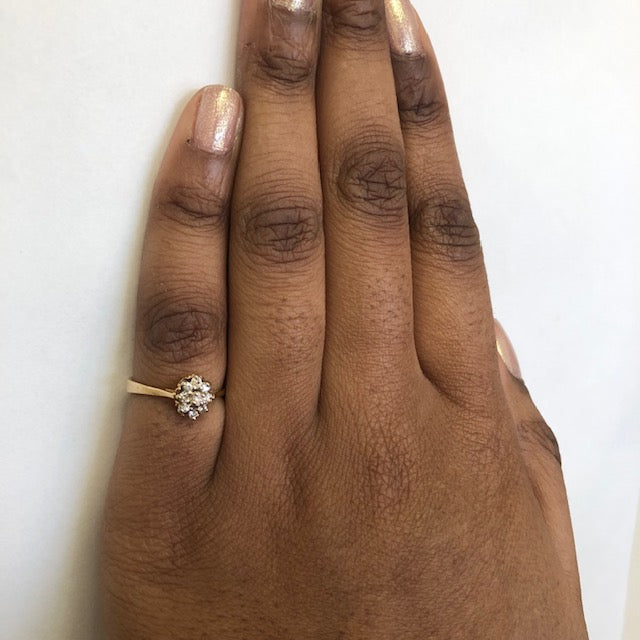Cluster Diamond Cathedral Ring | 0.18ctw | SZ 5.75 |