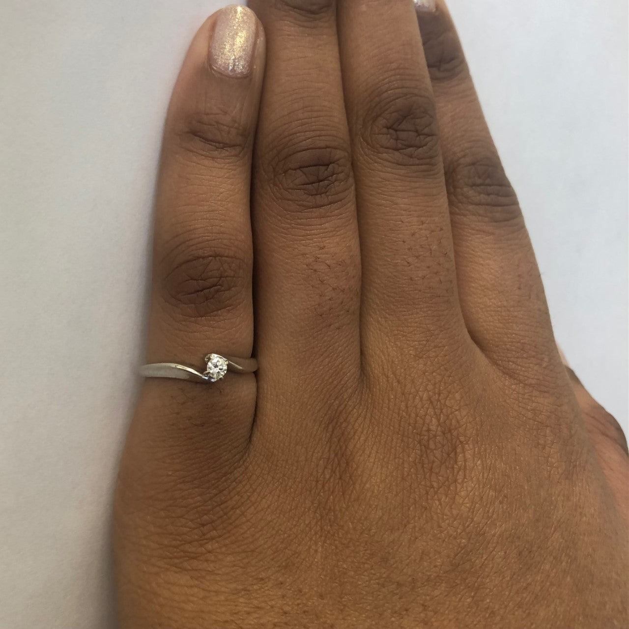 Solitaire Diamond Bypass Ring | 0.10ct | SZ 7 |