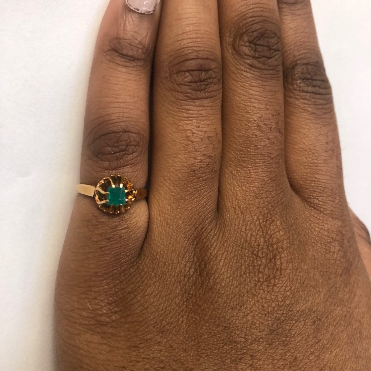 Prong Set Solitaire Emerald Ring | 0.28ct | SZ 5.5 |