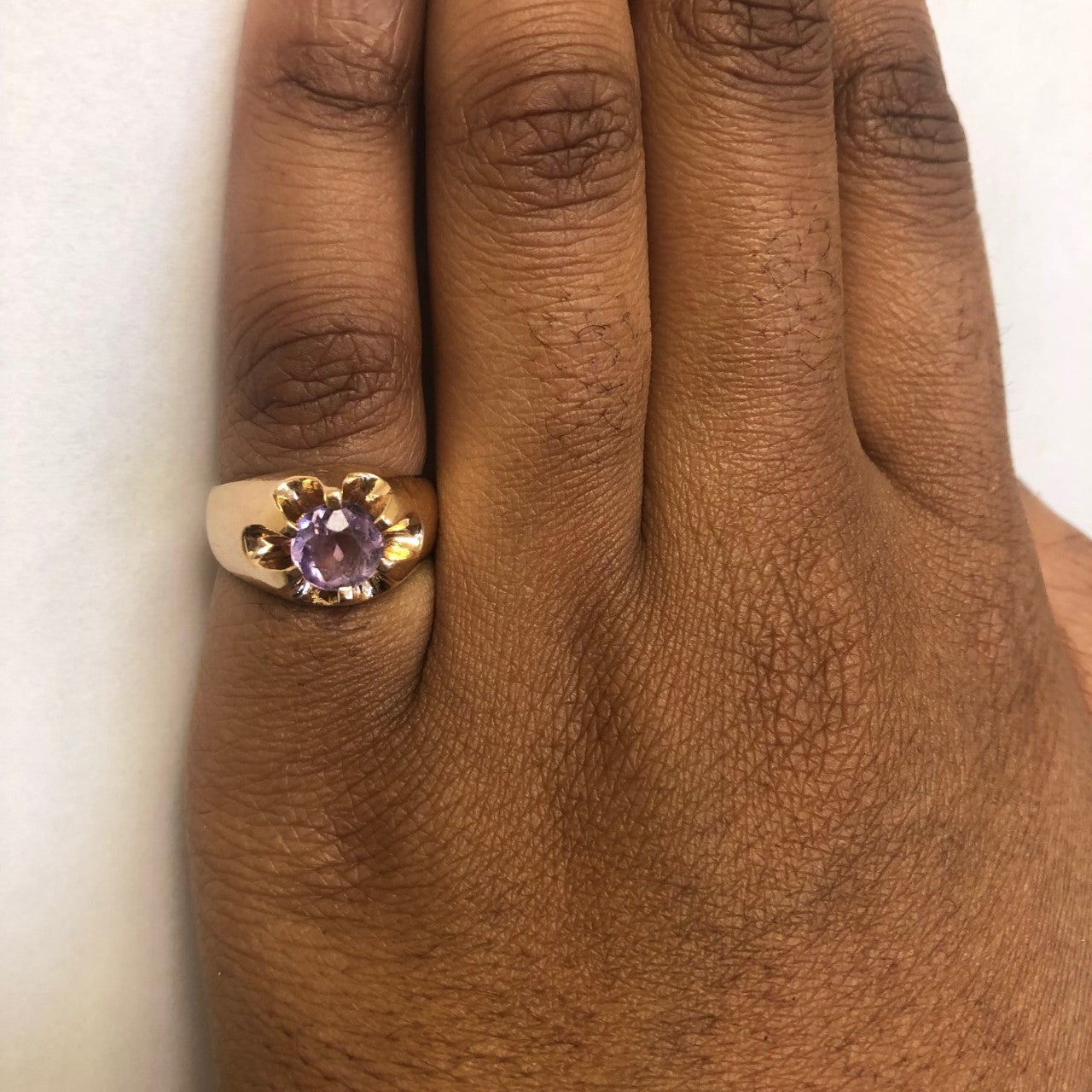 Belcher Solitaire Amethyst Ring | 1.00ct | SZ 6 |