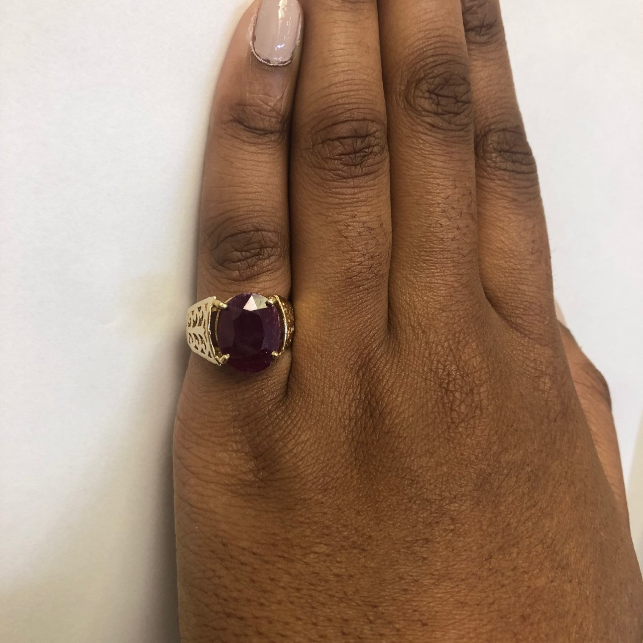 Solitaire Glass-Filled Ruby Filigree Ring | 7.00ct | SZ 7.25 |