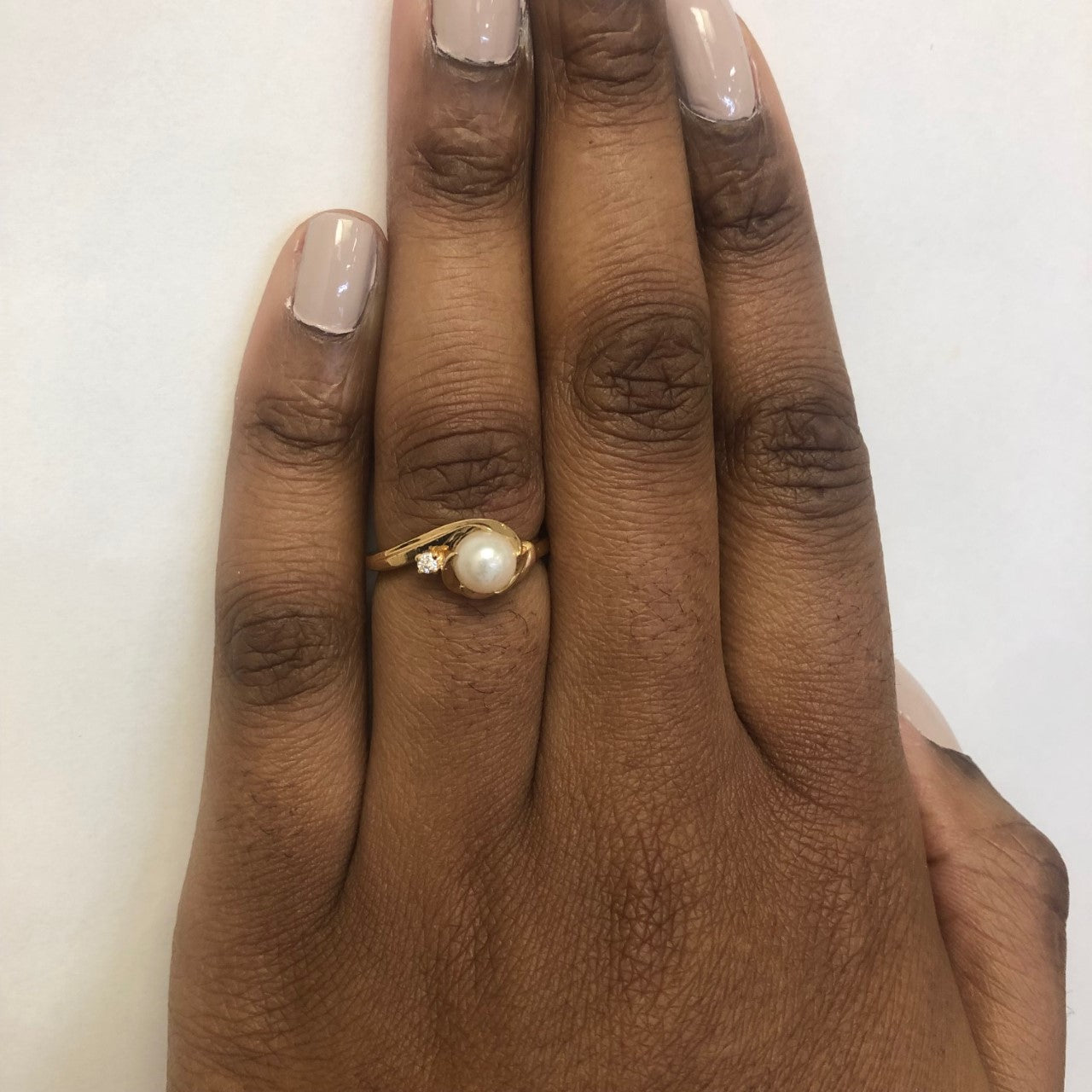Pearl & Diamond Bypass Ring | 1.75ct, 0.03ct | SZ 7.25 |