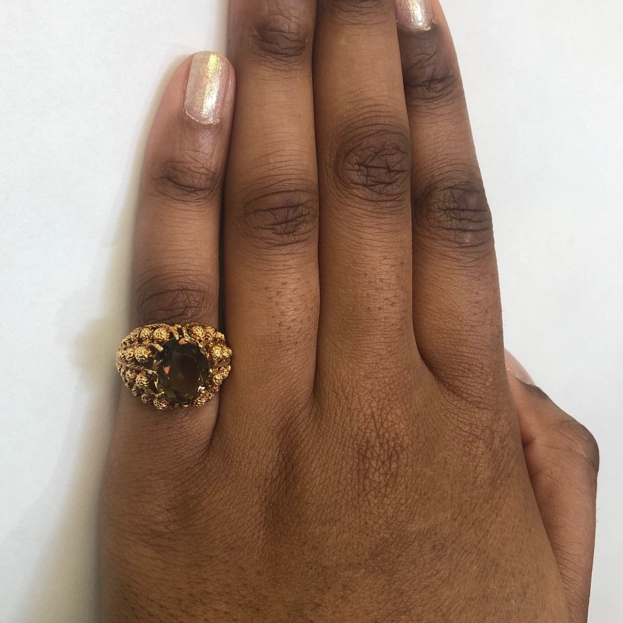 Textured Smoky Quartz Ring | 4.26ct | SZ 6.5 |