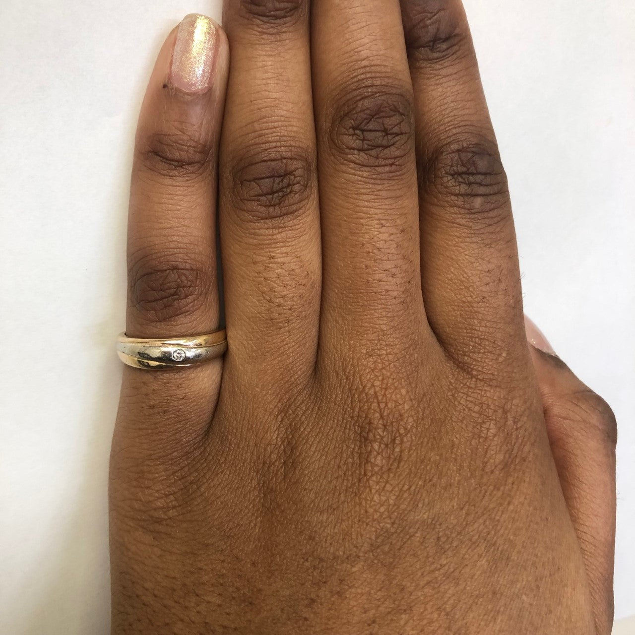 Two Tone Bezel Set Diamond Ring | 0.03ct | SZ 6.25 |