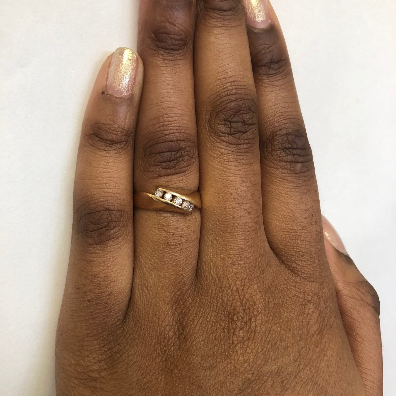 Channel Set Diamond Bypass Ring | 0.20ctw | SZ 8 |