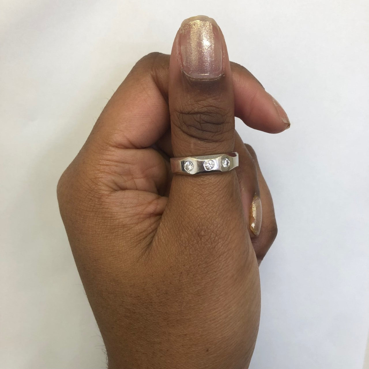 Bezel Set Diamond Flat Edge Band | 0.30ctw | SZ 10 |