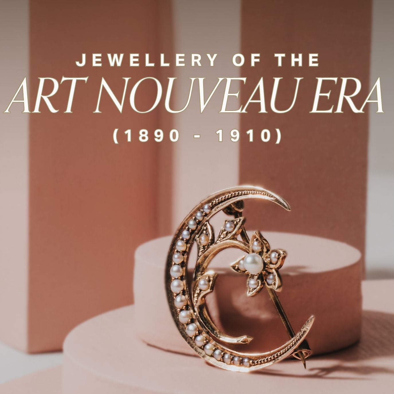 art nouveau era brooch with title text