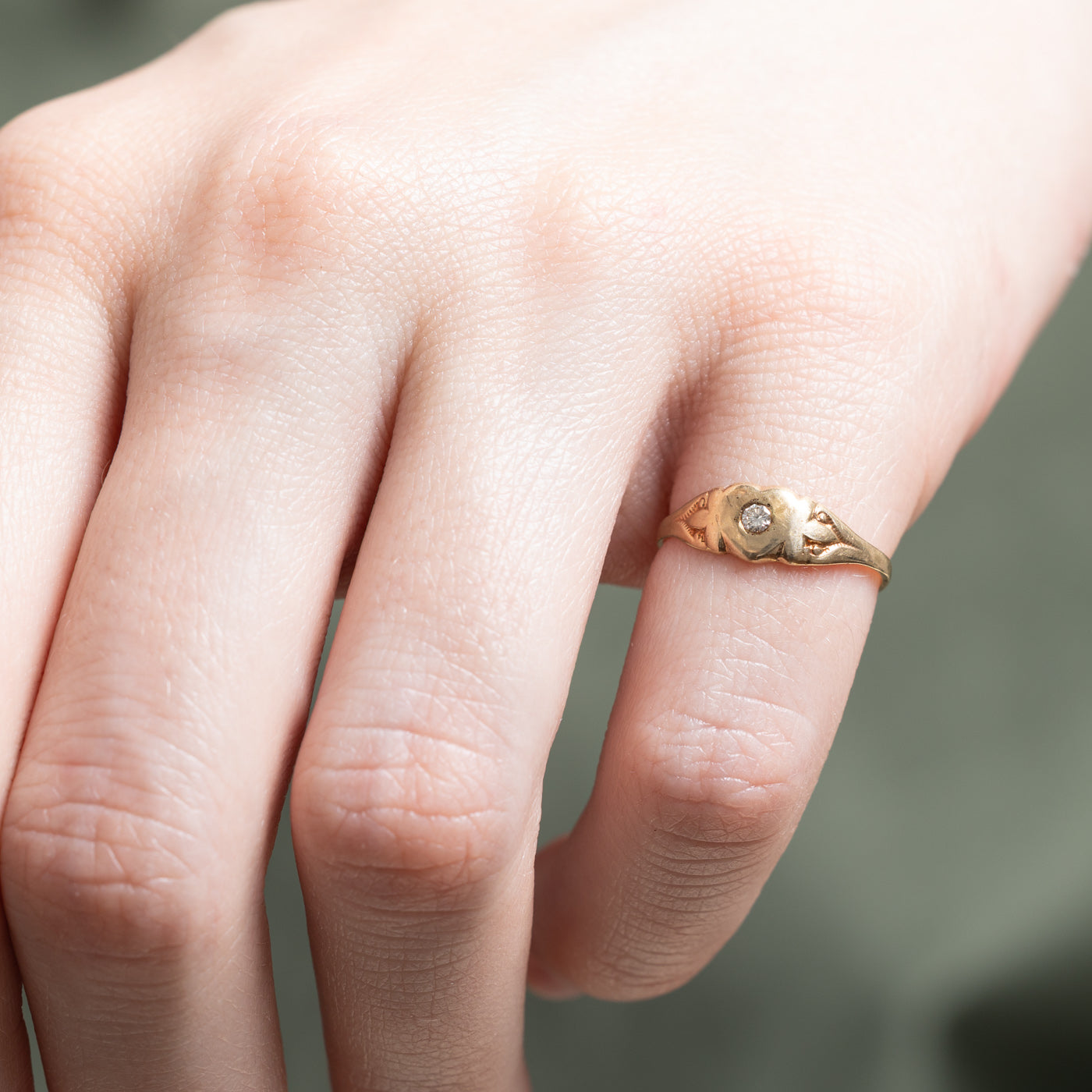 Bague cœur en diamant | 0,04 ct | Taille 4