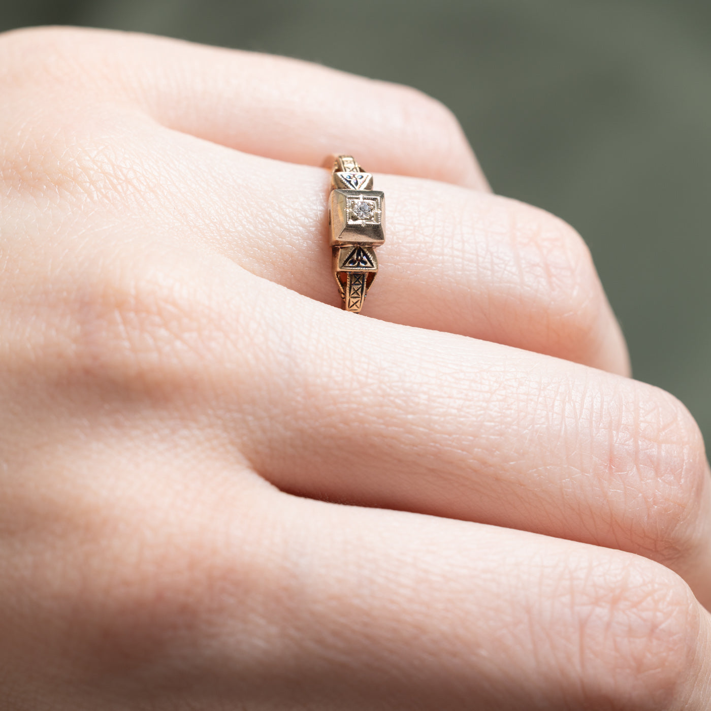 Vintage Solitaire Diamond Ring | 0.02ct | SZ 6.5