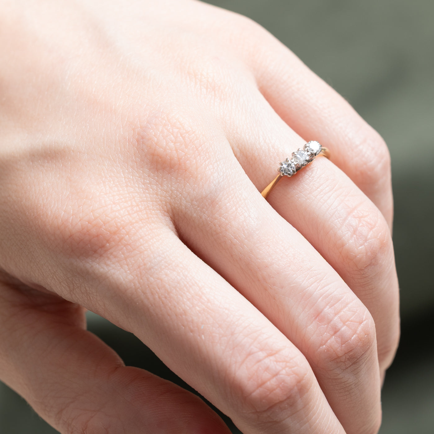 Bague trois diamants | 0,26 ct au total | Taille 6,5