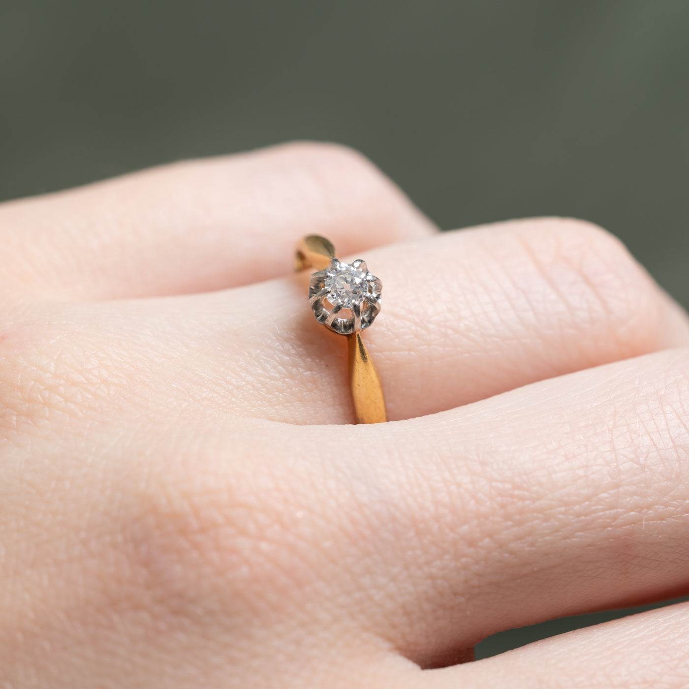 Antique Single Stone Diamond Ring | 0.14ct | SZ 6.5