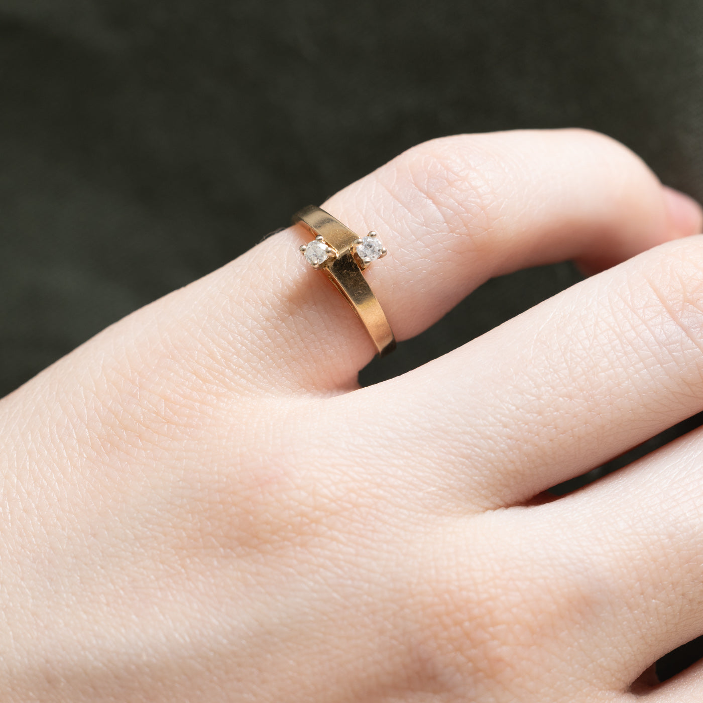 Bague deux diamants | 0,09 ct au total | Taille 2,75