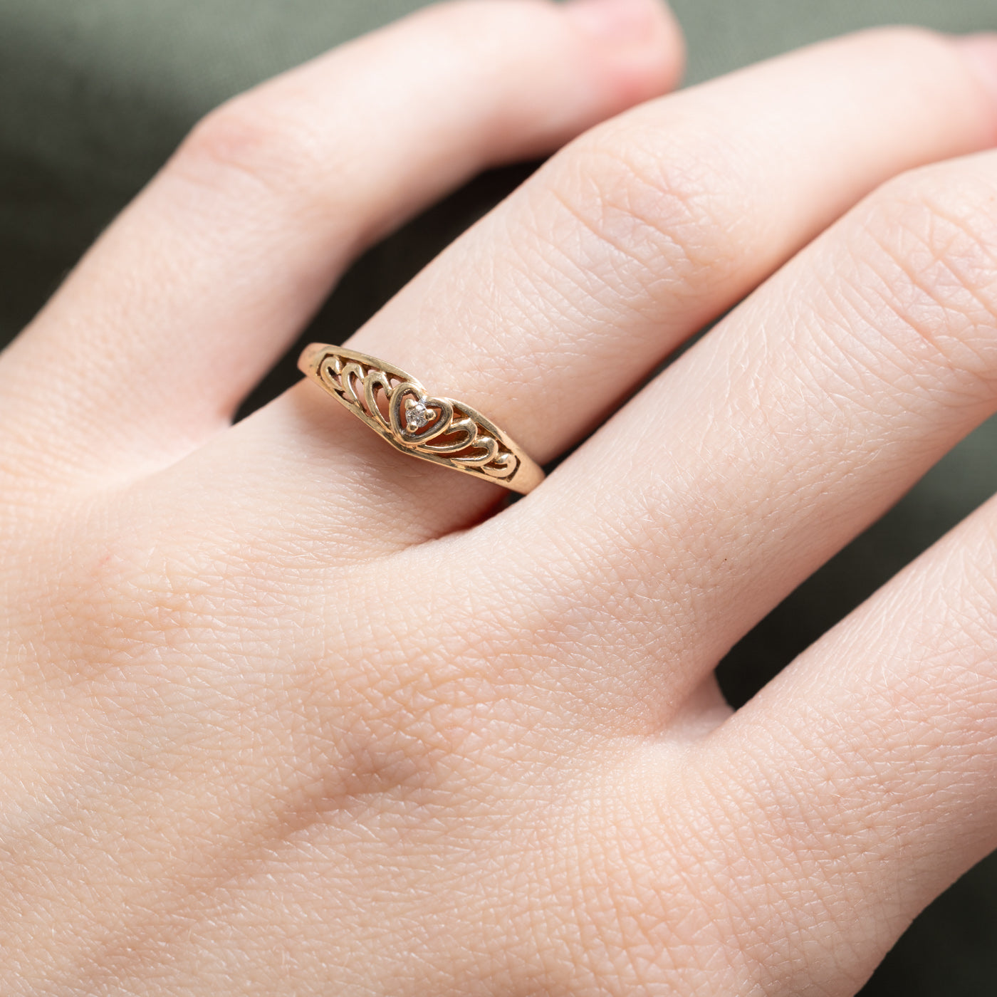 Single Stone Diamond Heart Ring | 0.01ct | SZ 5.75