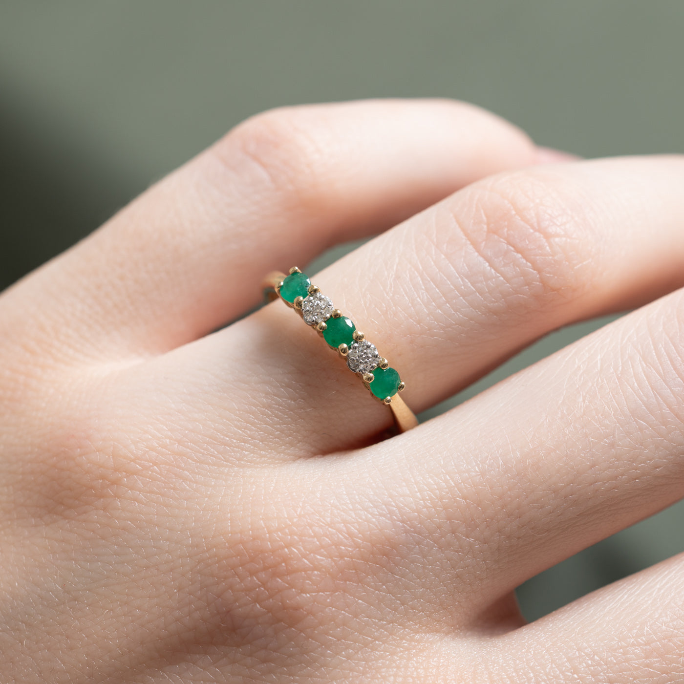 Emerald & Diamond Ring | 0.25ctw, 0.015ctw | SZ 7