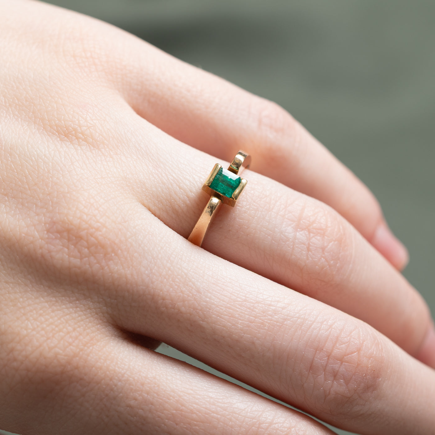 Bague émeraude à pierre unique | 0,26 ct | Taille 6,5