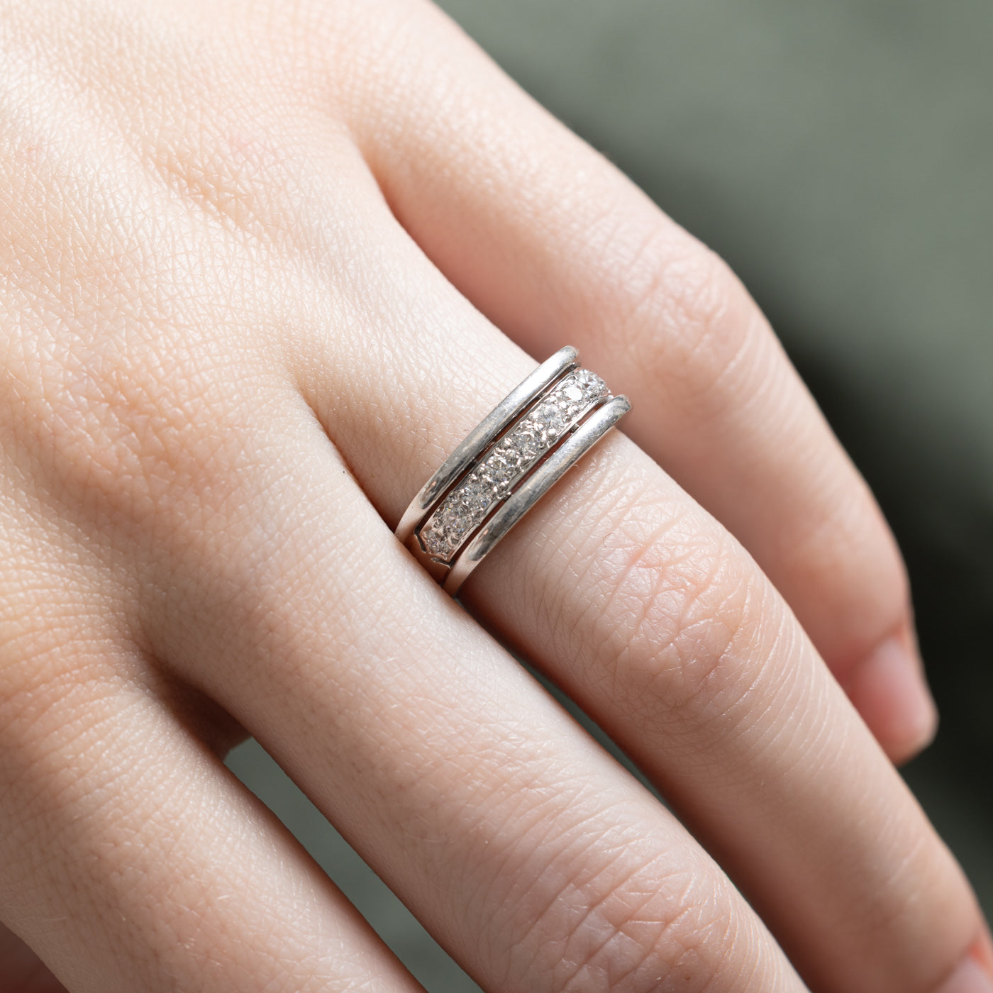Soft Square Semi Eternity Diamond Band | 0.27ctw | SZ 4.75