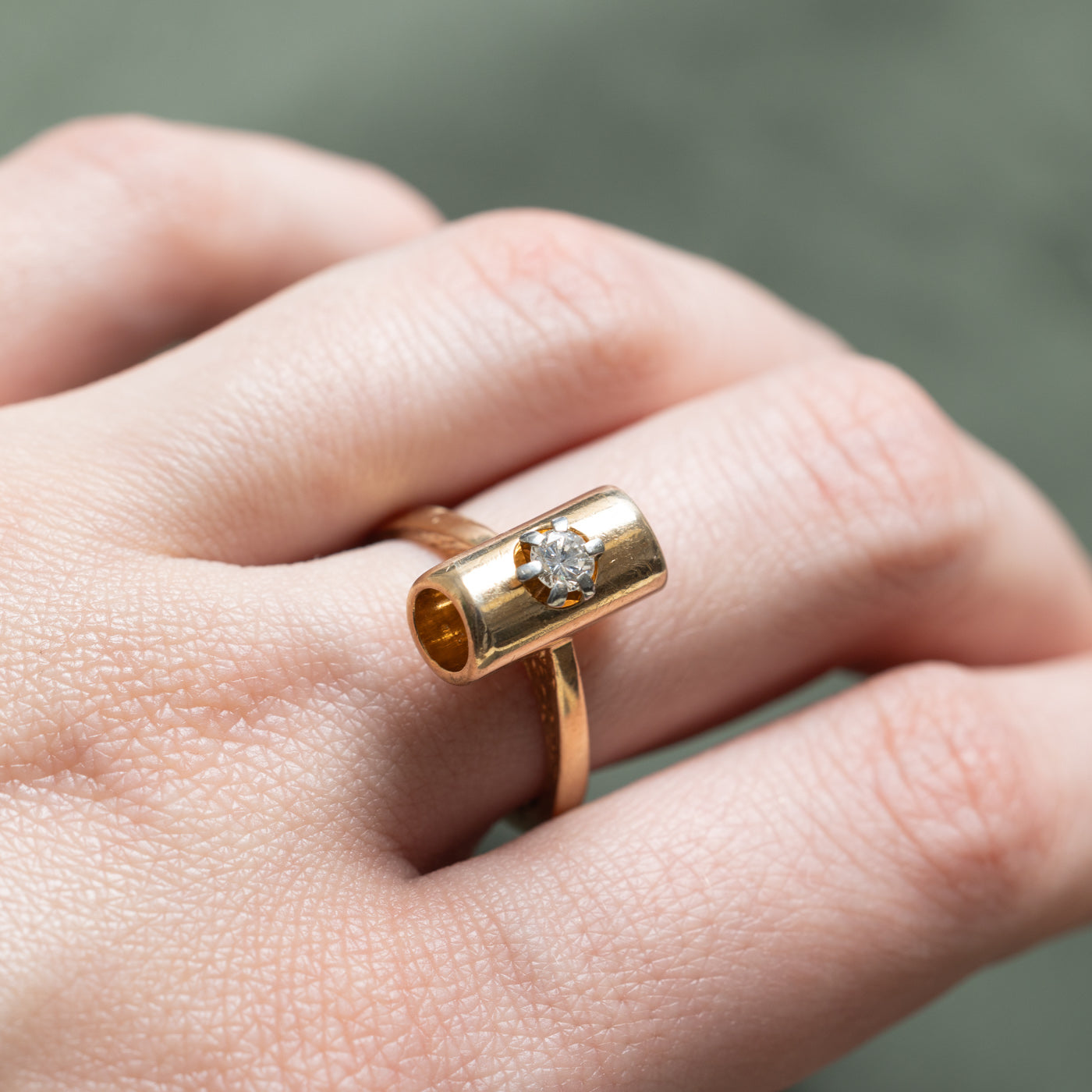 Diamond Tube Design Ring | 0.17ct | SZ 6.5