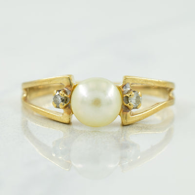 Pearl & Diamond Ring | 1.10ct, 0.04ctw | SZ 6.25 |