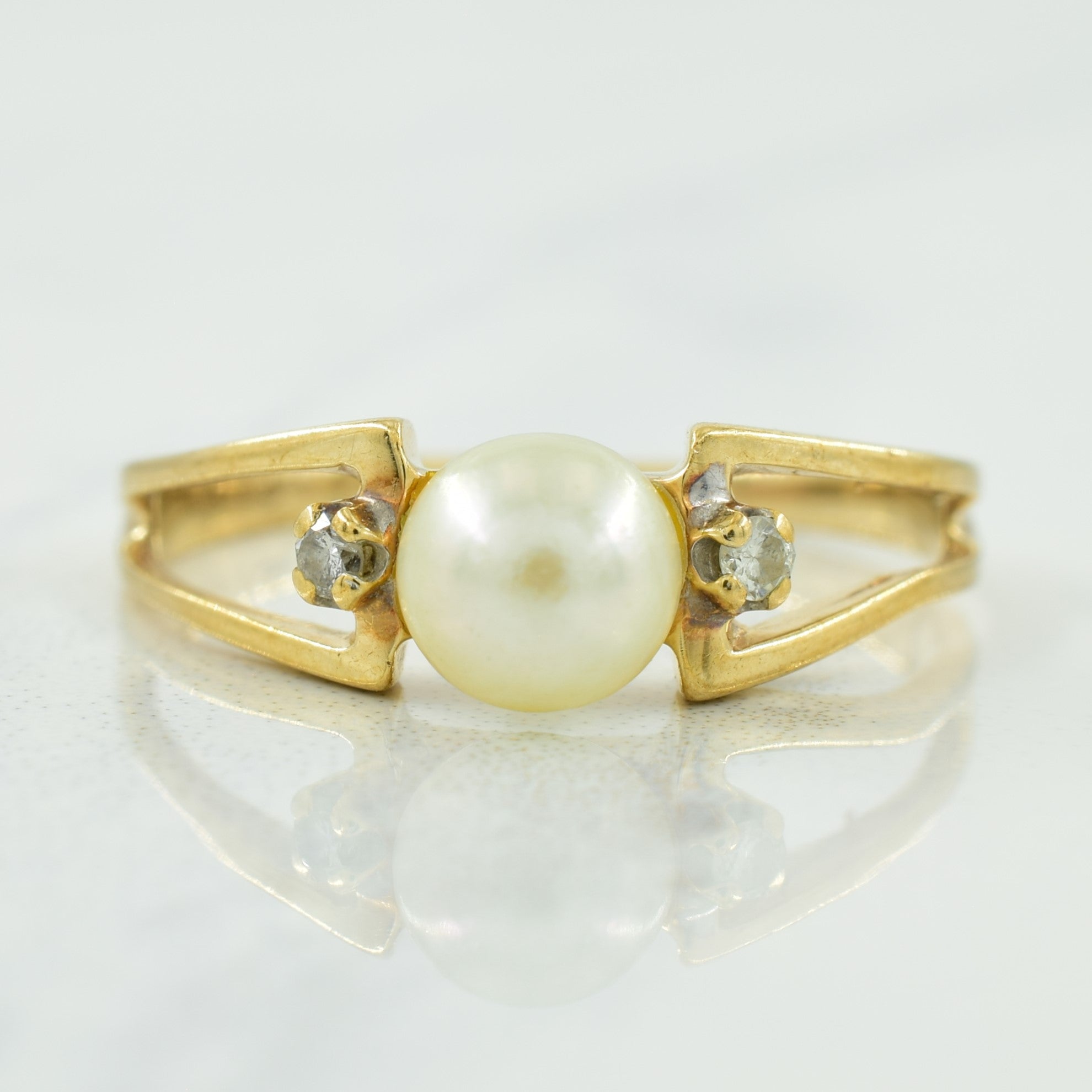 Pearl & Diamond Ring | 1.10ct, 0.04ctw | SZ 6.25 |