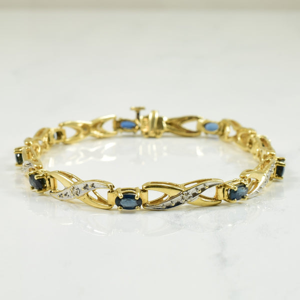 Sapphire & Diamond Bracelet | 2.25ctw, 0.05ctw | 7.25