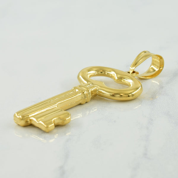 18k Yellow Gold Key Pendant |
