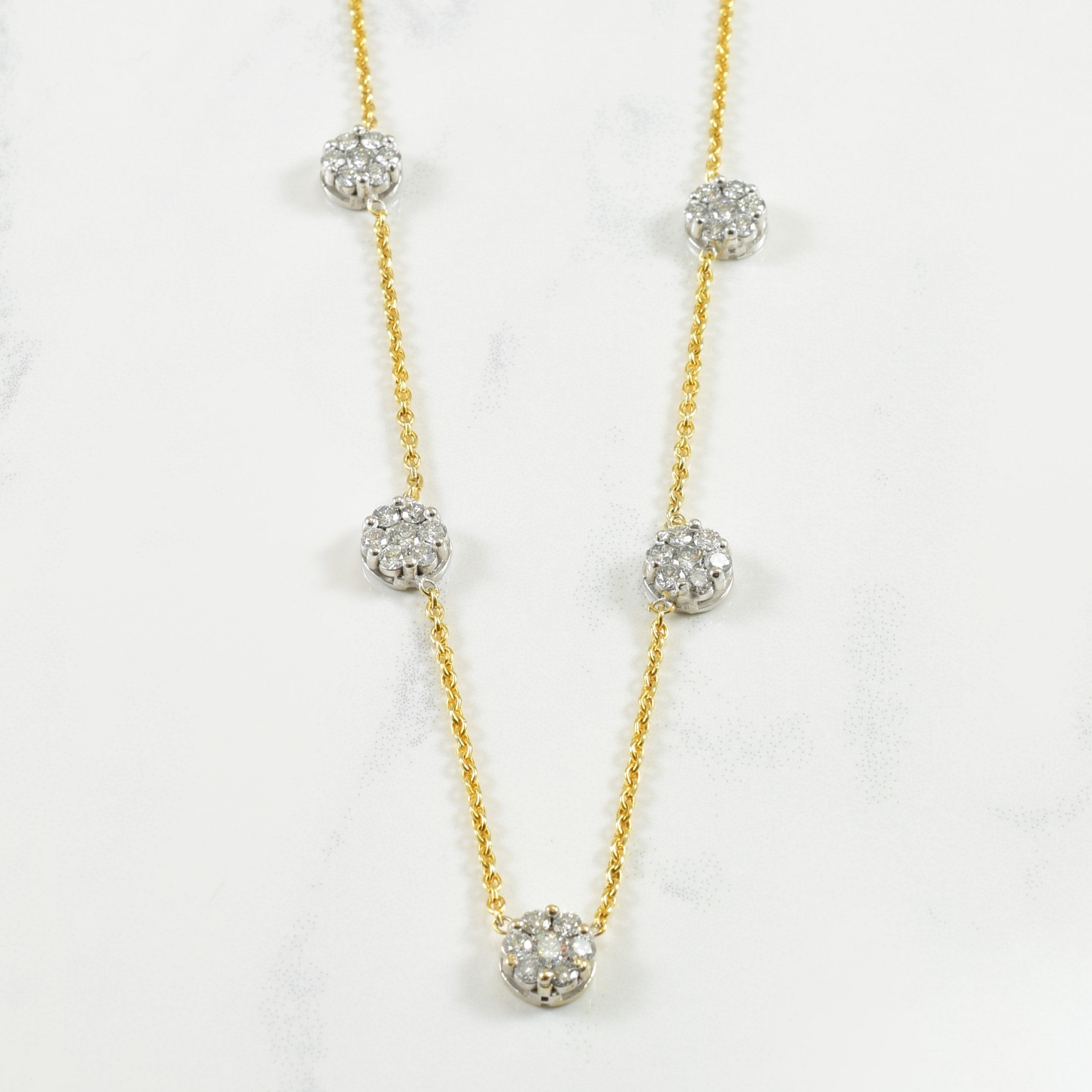 Adjustable Diamond Necklace | 1.30ctw | 14.5"-15.5" |