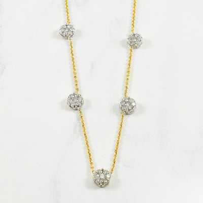 Adjustable Diamond Necklace | 1.30ctw | 14.5