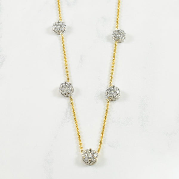Adjustable Diamond Necklace | 1.30ctw | 14.5