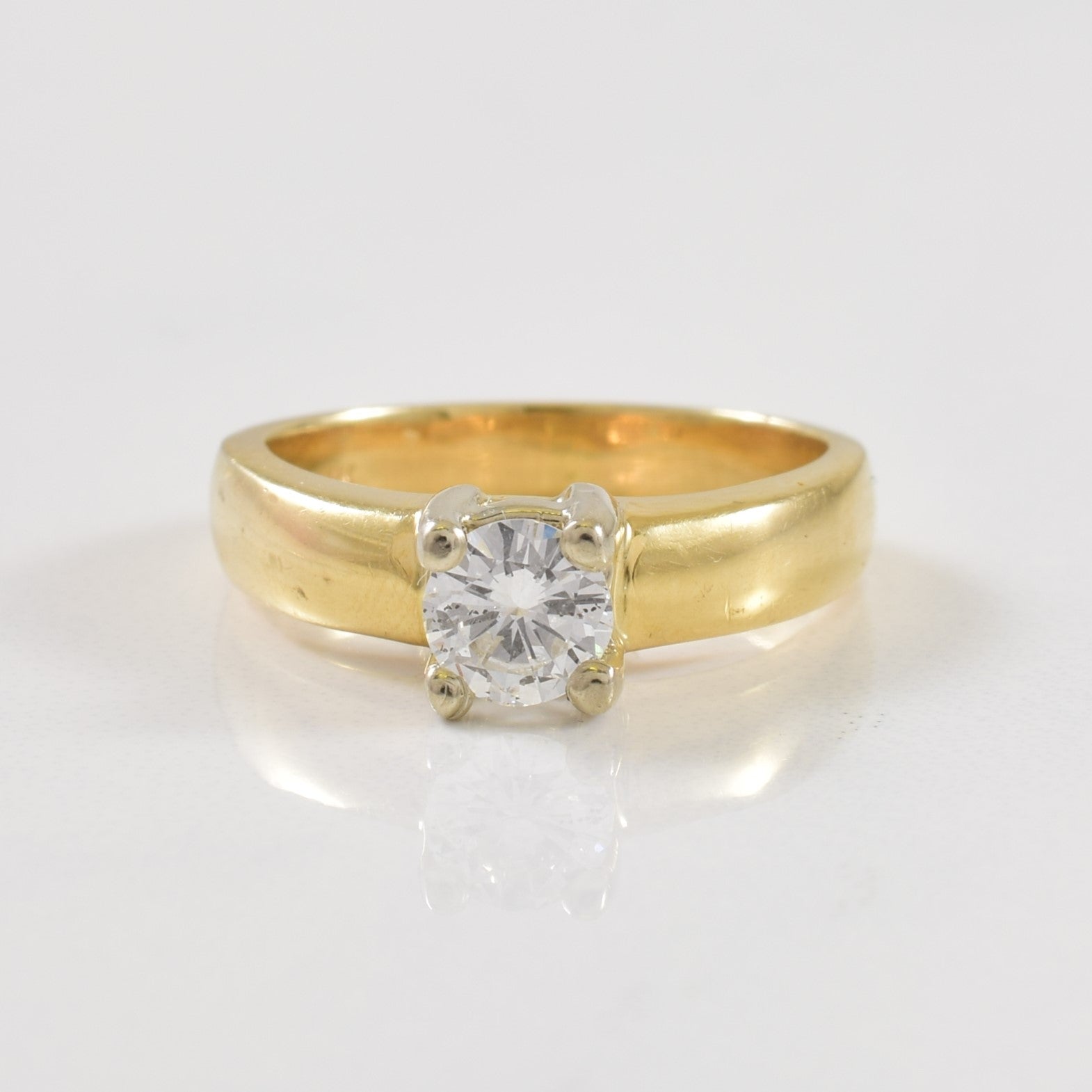 Bague solitaire en diamant | 0,38 ct | Taille 4,5 |