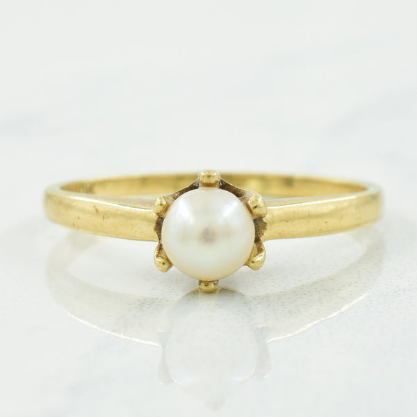 Solitaire Cultured Pearl Ring | 0.80ct | SZ 7.75 |