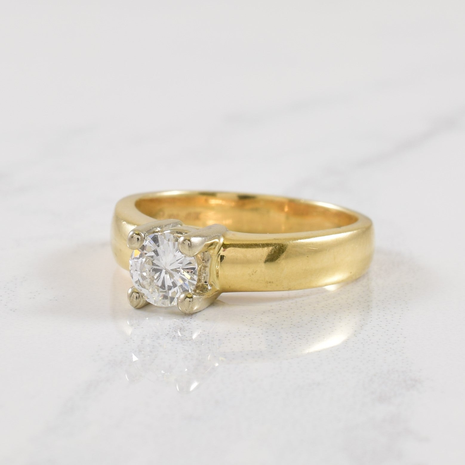 Bague solitaire en diamant | 0,38 ct | Taille 4,5 |