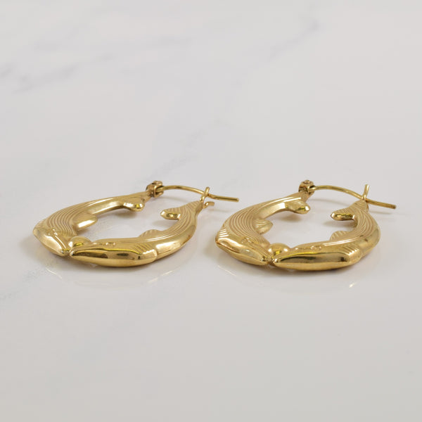 10k Yellow Gold Dolphin Earrings |
