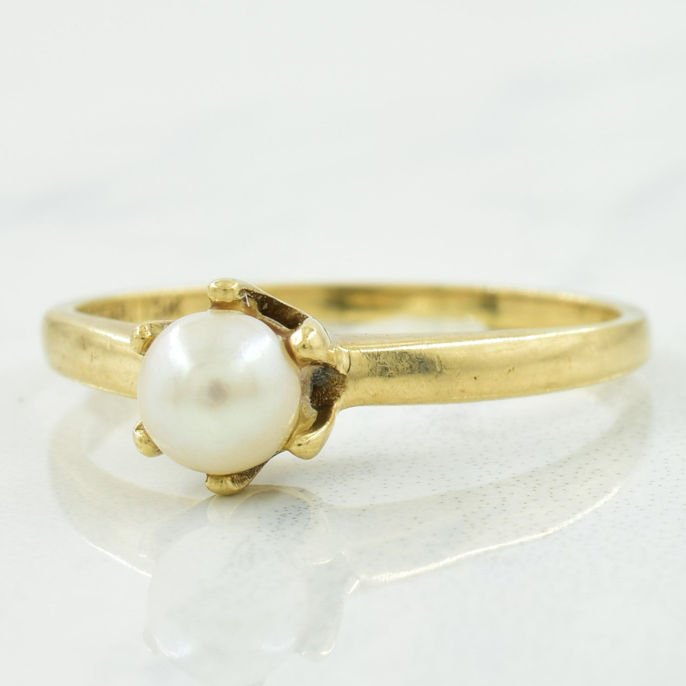 Solitaire Cultured Pearl Ring | 0.80ct | SZ 7.75 |