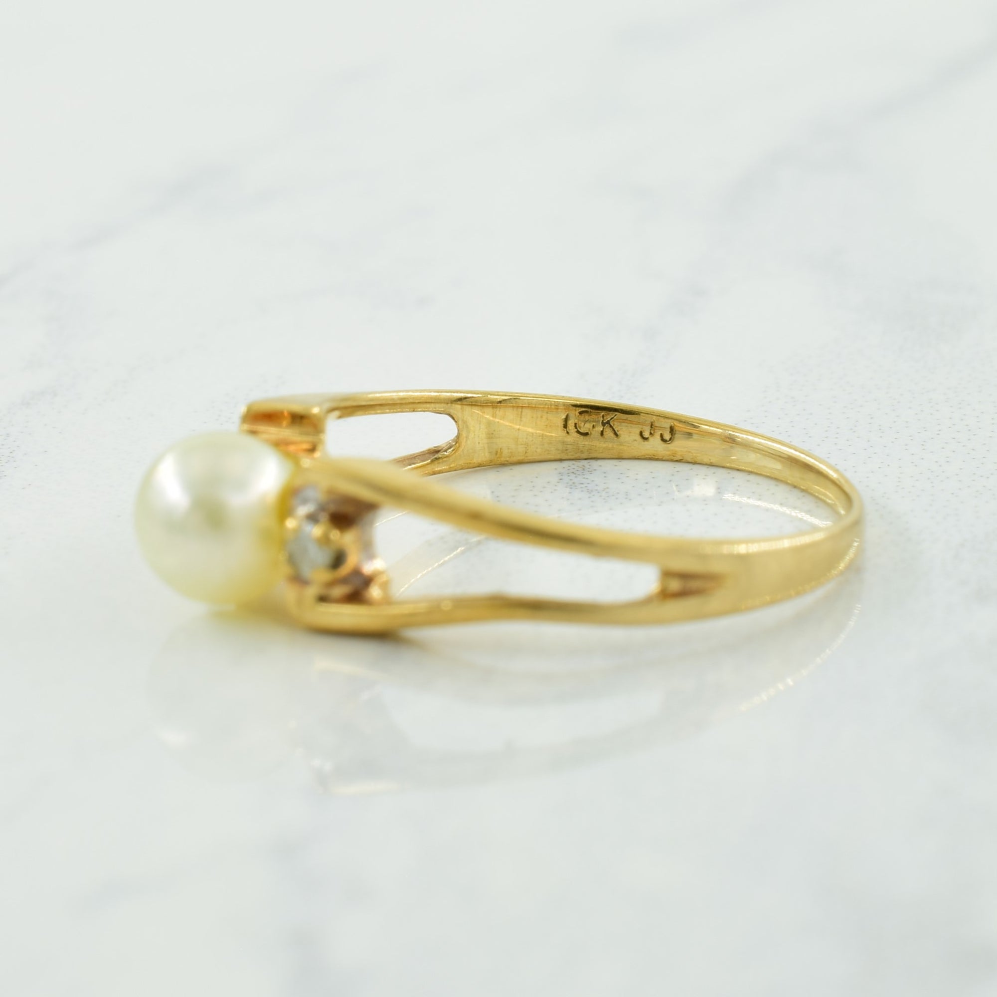 Pearl & Diamond Ring | 1.10ct, 0.04ctw | SZ 6.25 |
