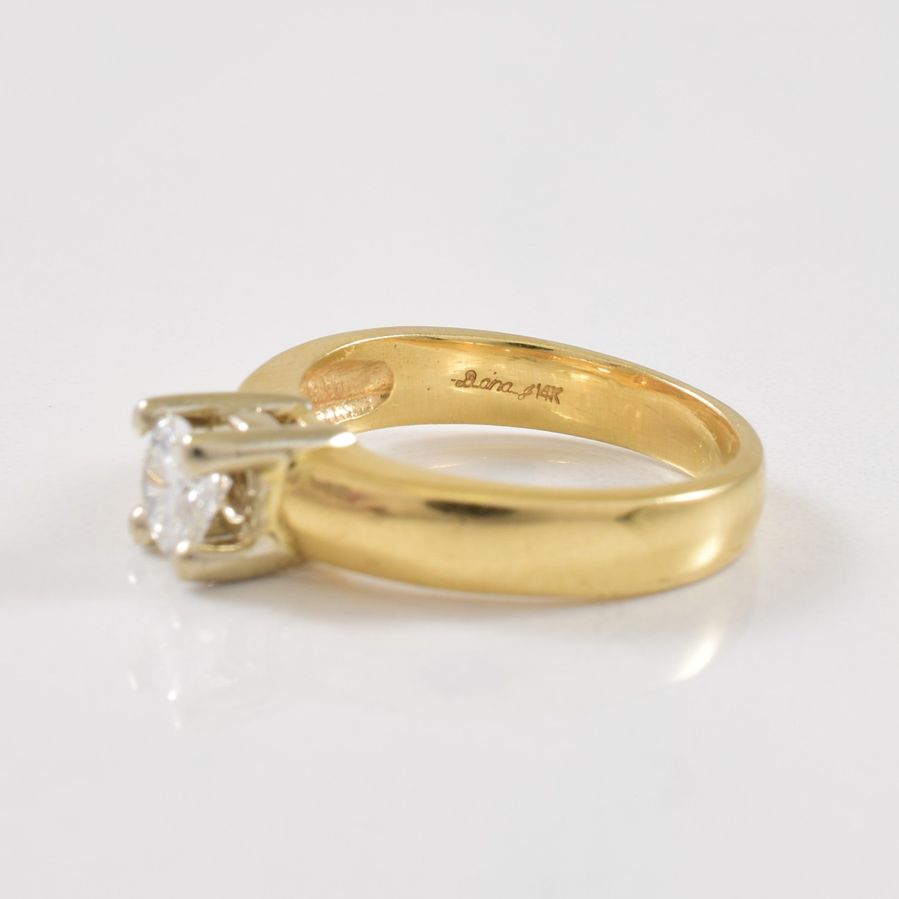 Bague solitaire en diamant | 0,38 ct | Taille 4,5 |