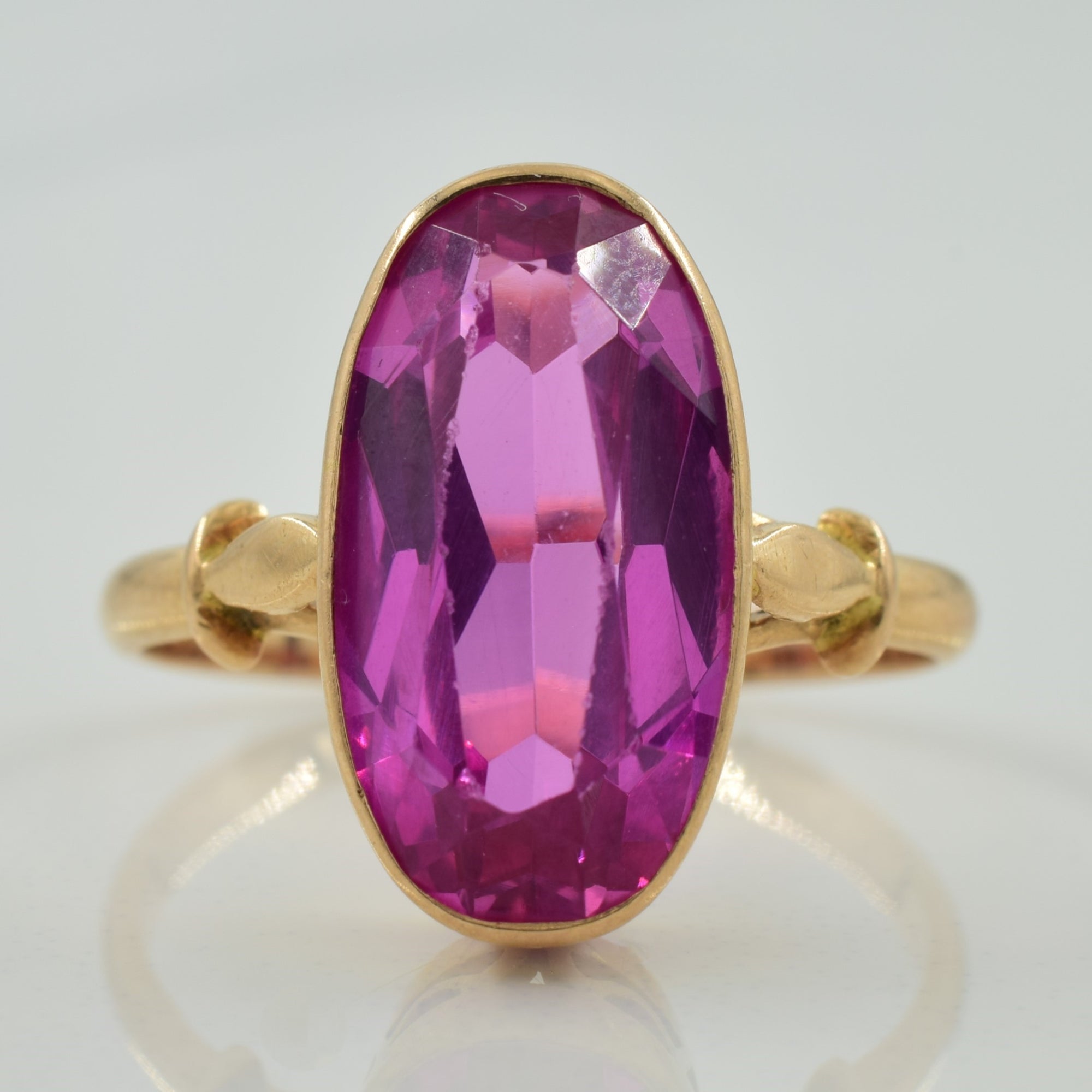 Synthetic Pink Sapphire Cocktail Ring | 6.00ct | SZ 6.5 |