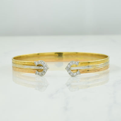 Tri Tone Gold Diamond Bracelet | 0.36ctw | 7.5
