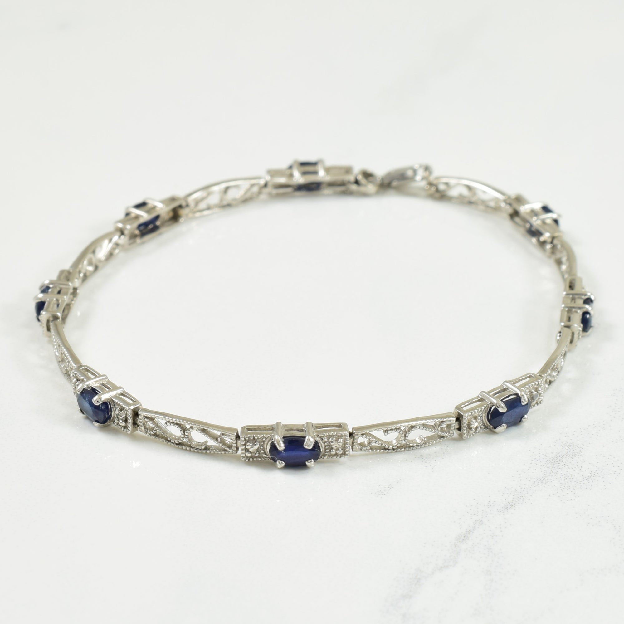 Sapphire & Diamond Bracelet | 1.85ctw, 0.01ctw | 7