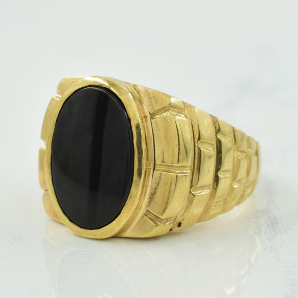 Black Onyx Textured Ring | 2.00ct | SZ 6.5 |