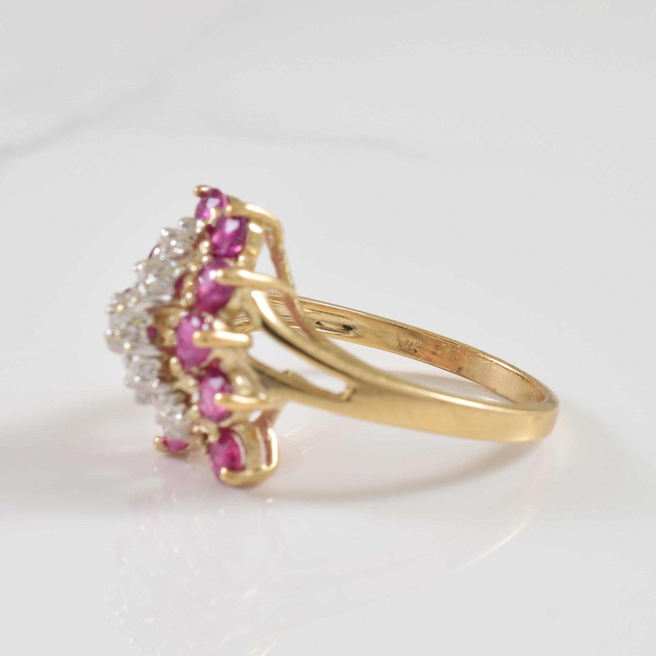 Ruby & Diamond Bypass Ring | 1.00ctw, 0.02ctw | SZ 6 |