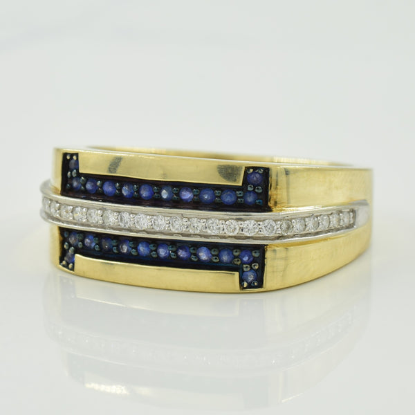 Blue Sapphire & Diamond Ring | 0.20ctw, 0.15ctw | SZ 10.75 |