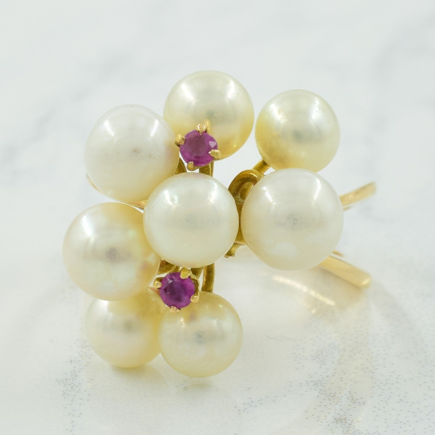 Bague cocktail en perle et saphir rose | 13,60 ct | Taille 6 | 