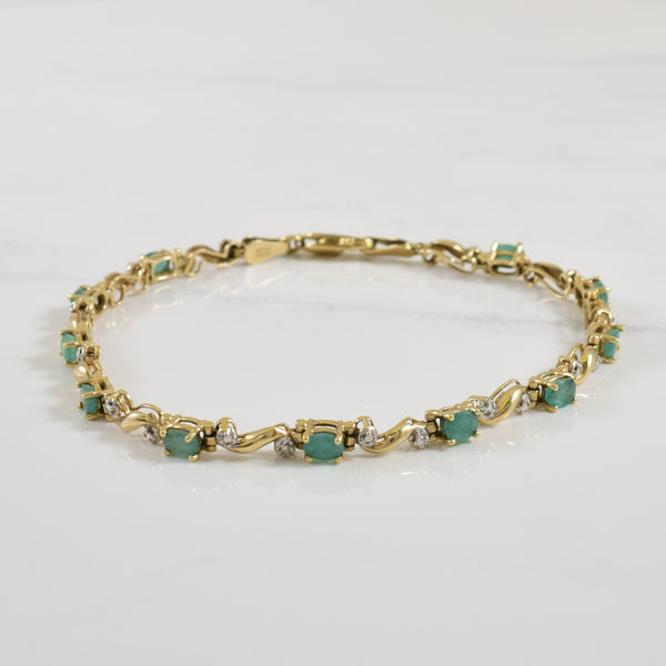 Emerald & Diamond Bracelet | 1.50ctw, 0.005ct | 6