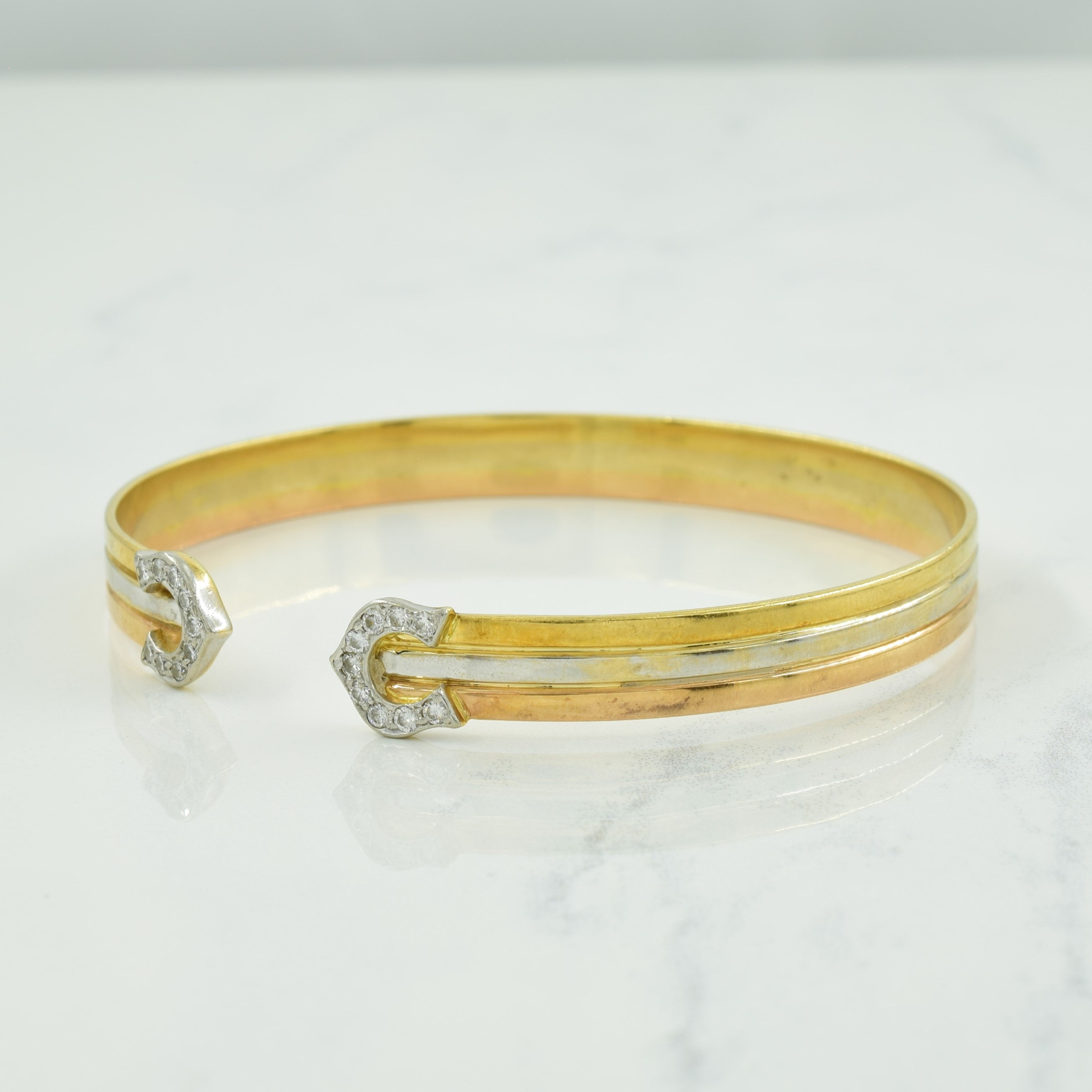 Tri Tone Gold Diamond Bracelet | 0.36ctw | 7.5" |