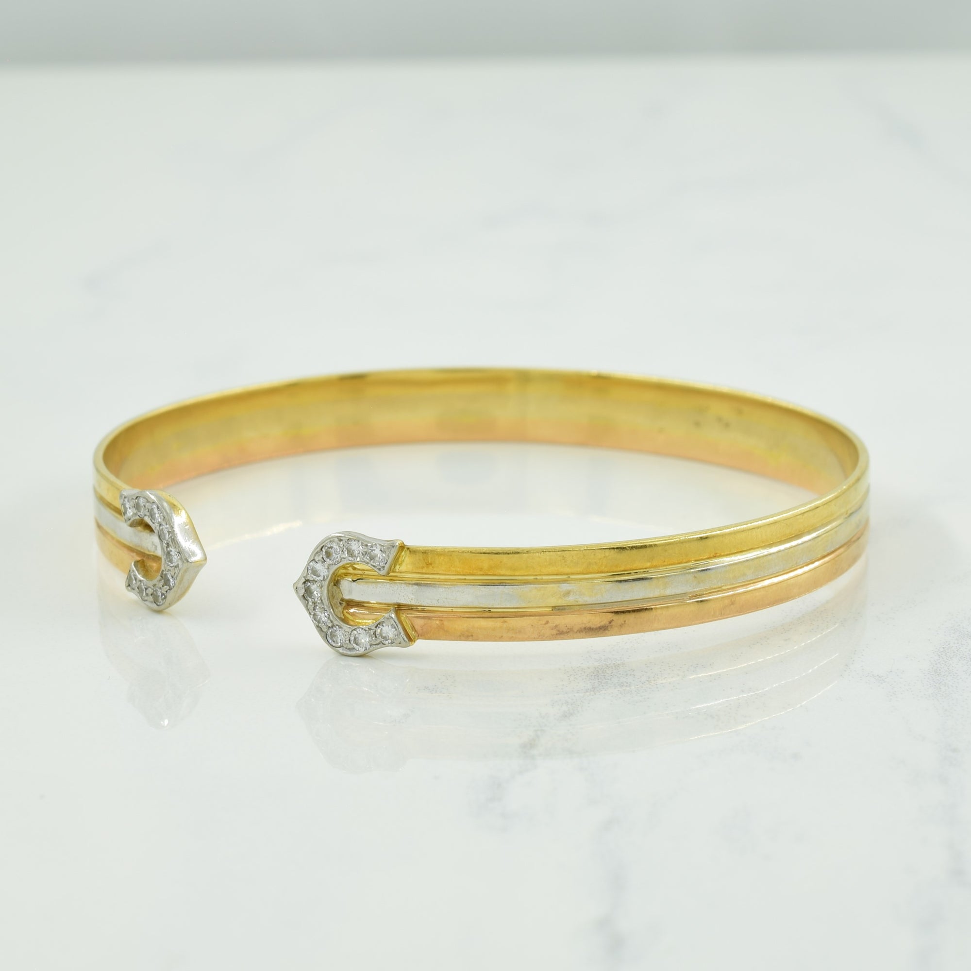 Tri Tone Gold Diamond Bracelet | 0.36ctw | 7.5
