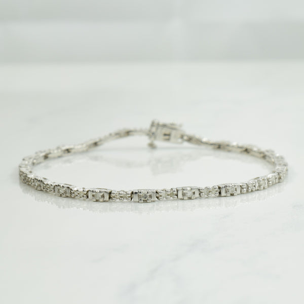 14k White Gold Diamond Bracelet | 0.44ctw | SZ 7