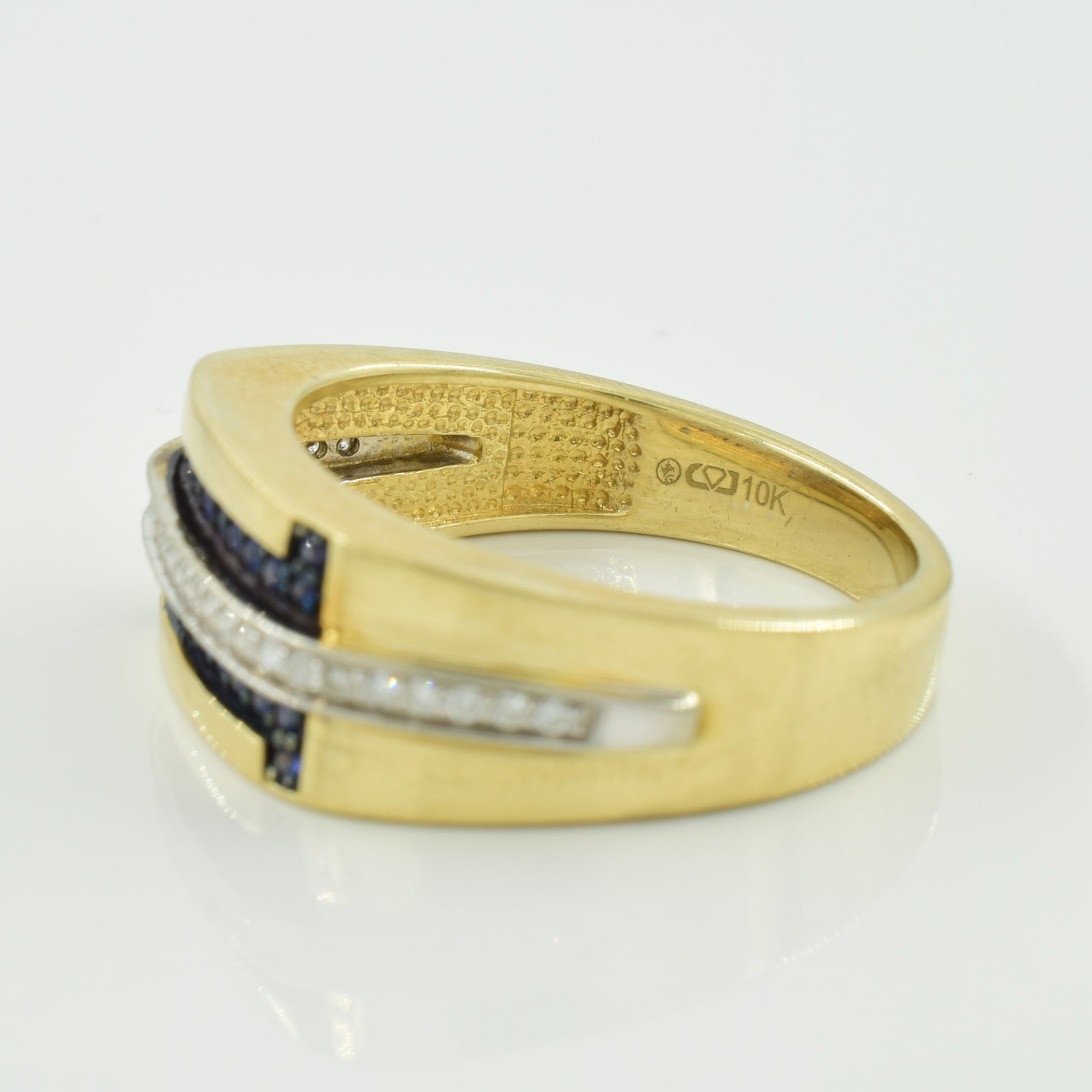 Blue Sapphire & Diamond Ring | 0.20ctw, 0.15ctw | SZ 10.75 |