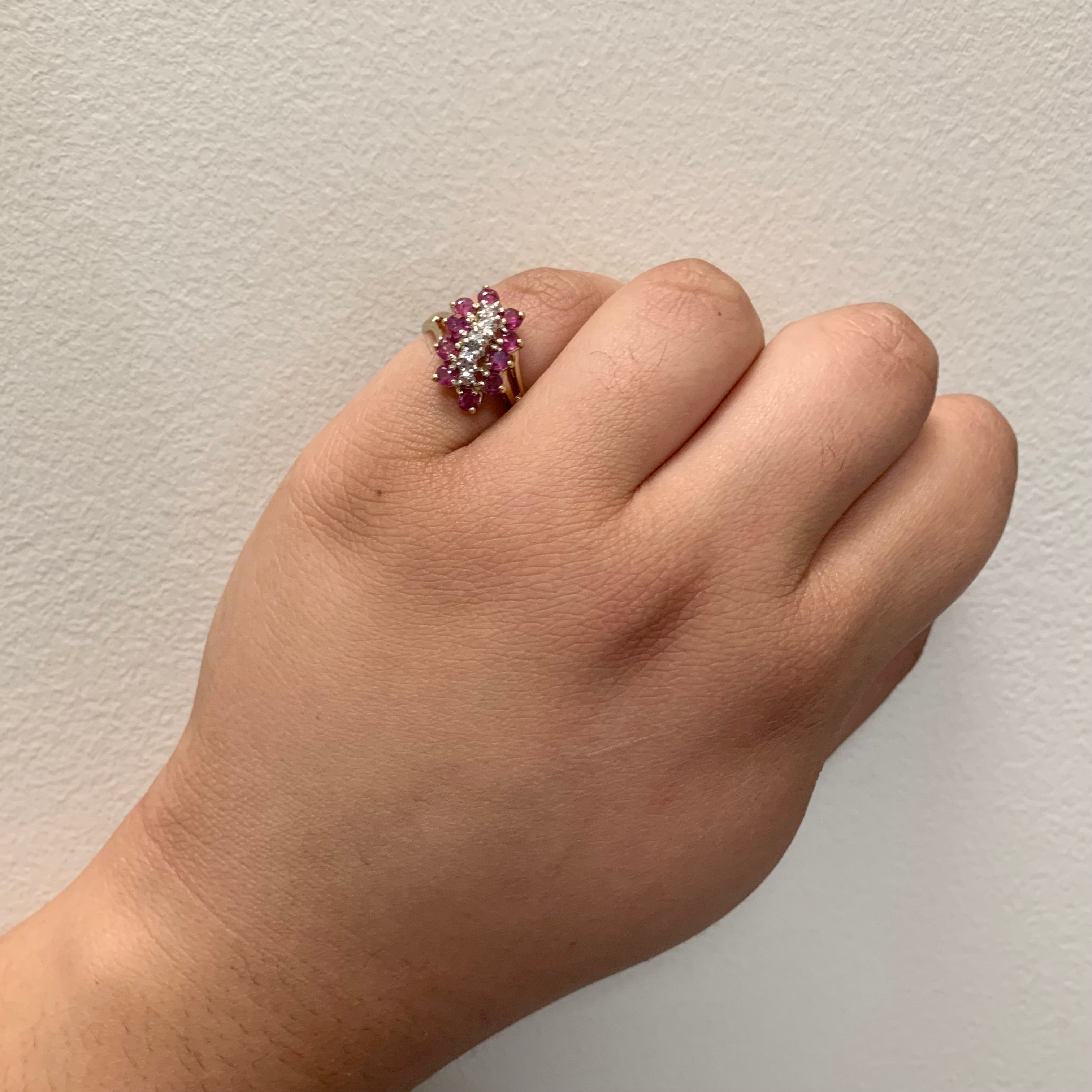 Ruby & Diamond Bypass Ring | 1.00ctw, 0.02ctw | SZ 6 |