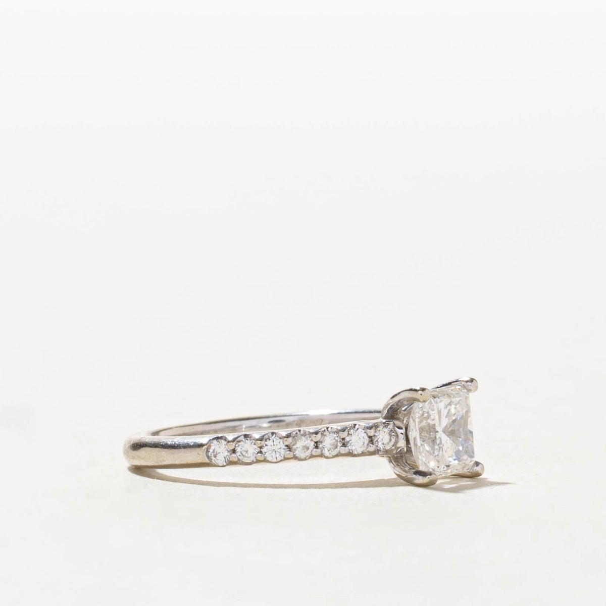 14k Princess Cut Diamond with Accents Engagement Ring | 0.93ctw | SZ 4